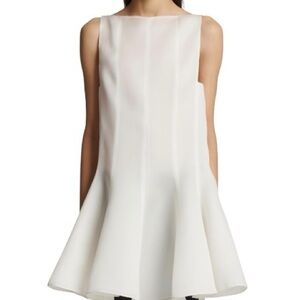 KHAITE Mags Silk Gazar Mini Dress in Chalk White - Size 8 - NWT